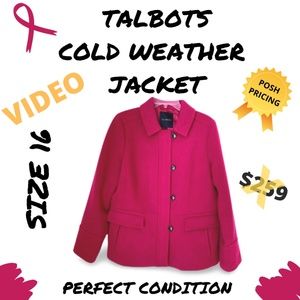 TALBOTS Magenta Winter Cold Weather Warm Jacket SZ 16